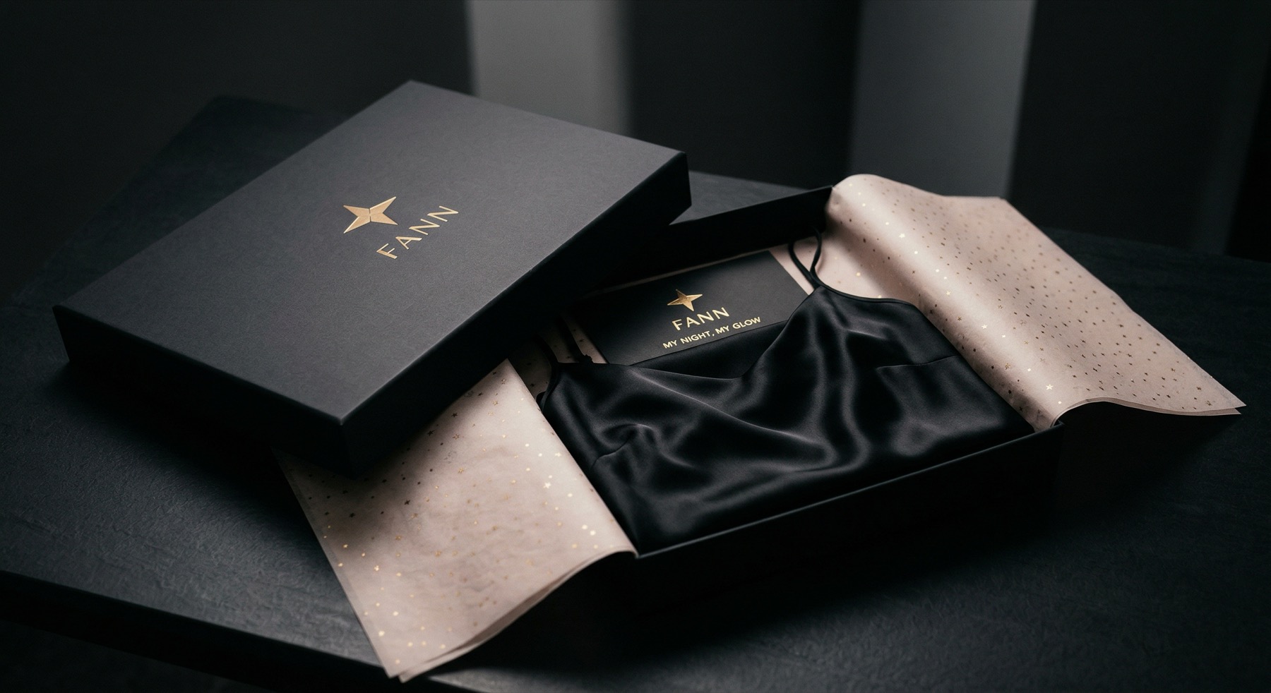 FANN 黑金礼盒与内衬包装